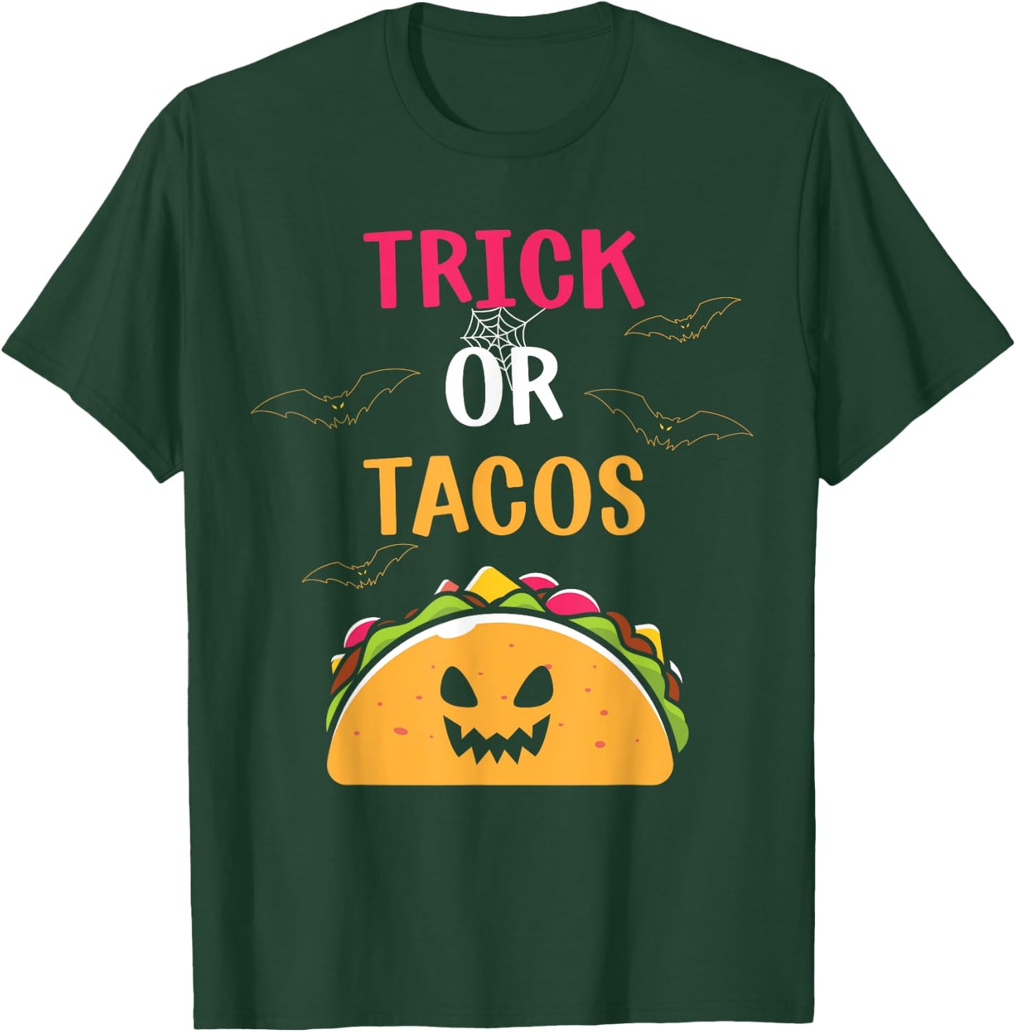 Trick or Tacos funny Halloween Mexican Food Men Women Kids T-Shirt - T-Shirt | Forest