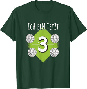 Ich bin 3 Junge Fussball 3rd Children's Birthday Football T-Shirt - T-Shirt | Forest