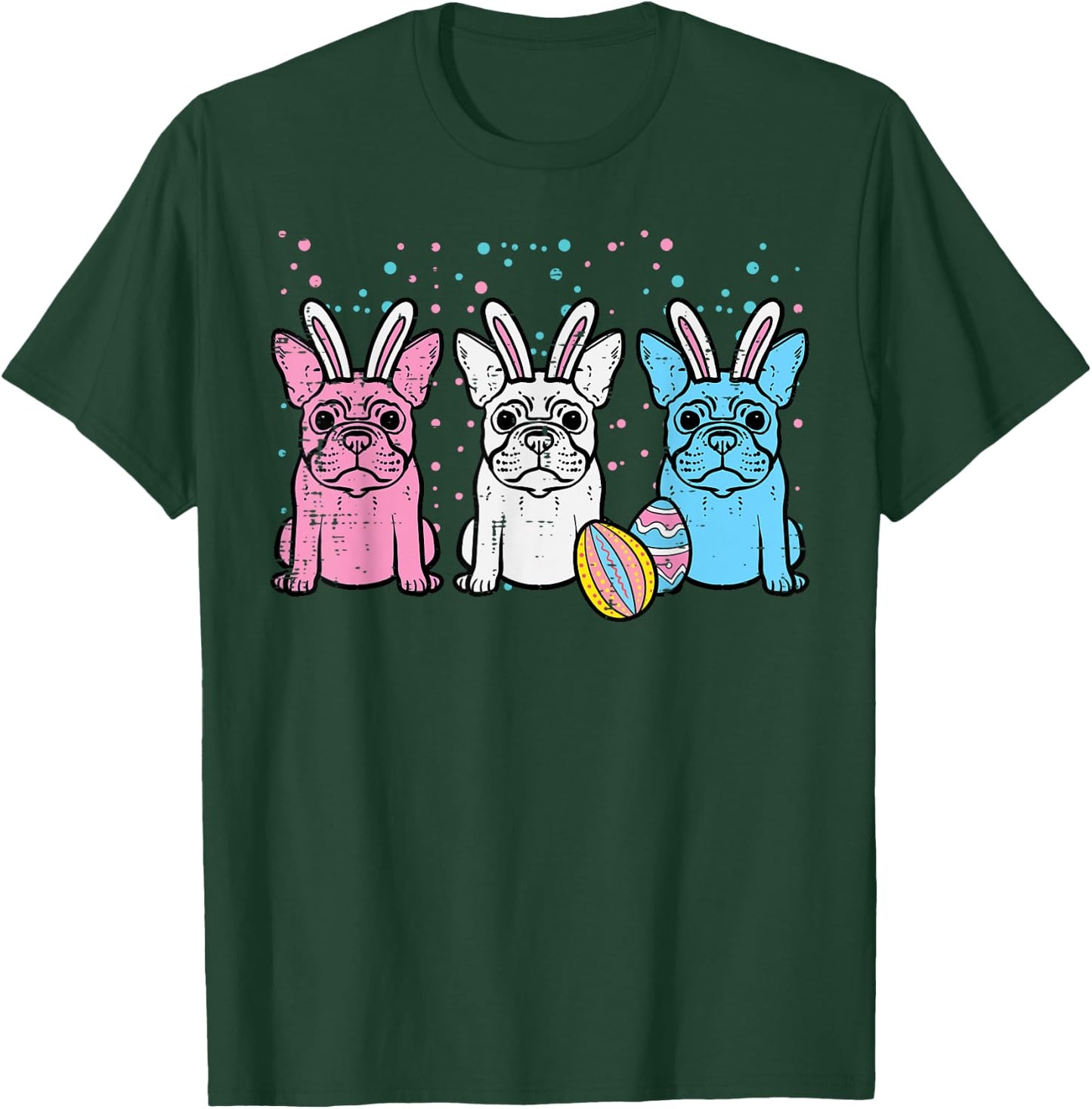 Easter Bunny French Bulldogs Frenchie Dogs Men Women Kids T-Shirt - T-Shirt | Forest