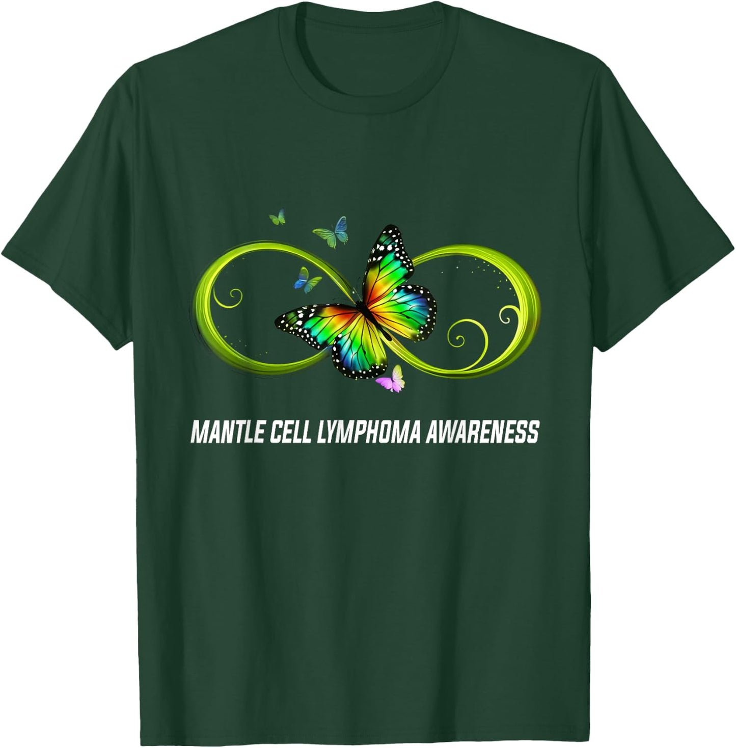 Infinity Butterfly Mantle Cell Lymphoma Awareness T-Shirt - T-Shirt | Forest