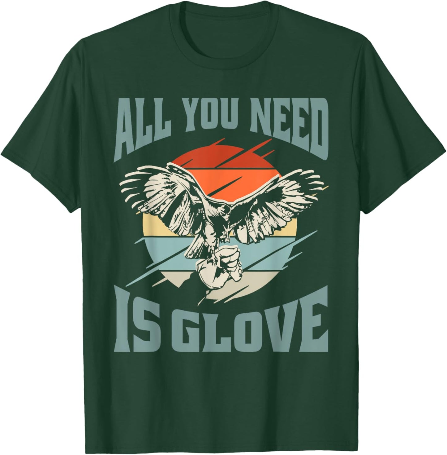 Falconry Hawk Glove Falcon T-Shirt - T-Shirt | Forest