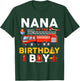 Nana of The Birthday Boy Fire Truck Firefighter Matching T-Shirt - T-Shirt | Forest
