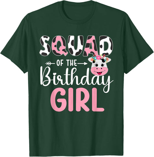 Squad Of The Birthday Girl Farm Cow 1 St Birthday Girl T-Shirt - T-Shirt | Forest