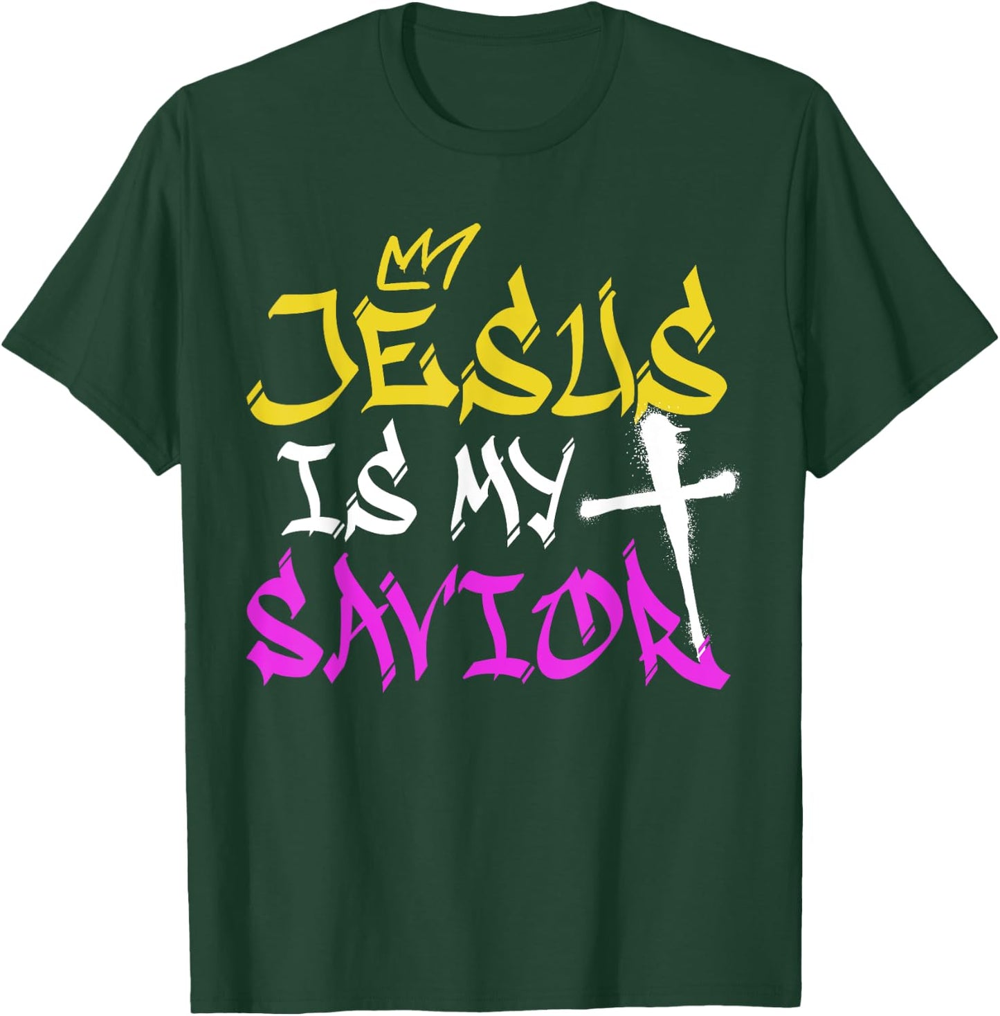 Jesus Is My Savior Graffiti Spray Street Art Drawing Artist T-Shirt - T-Shirt | Forest