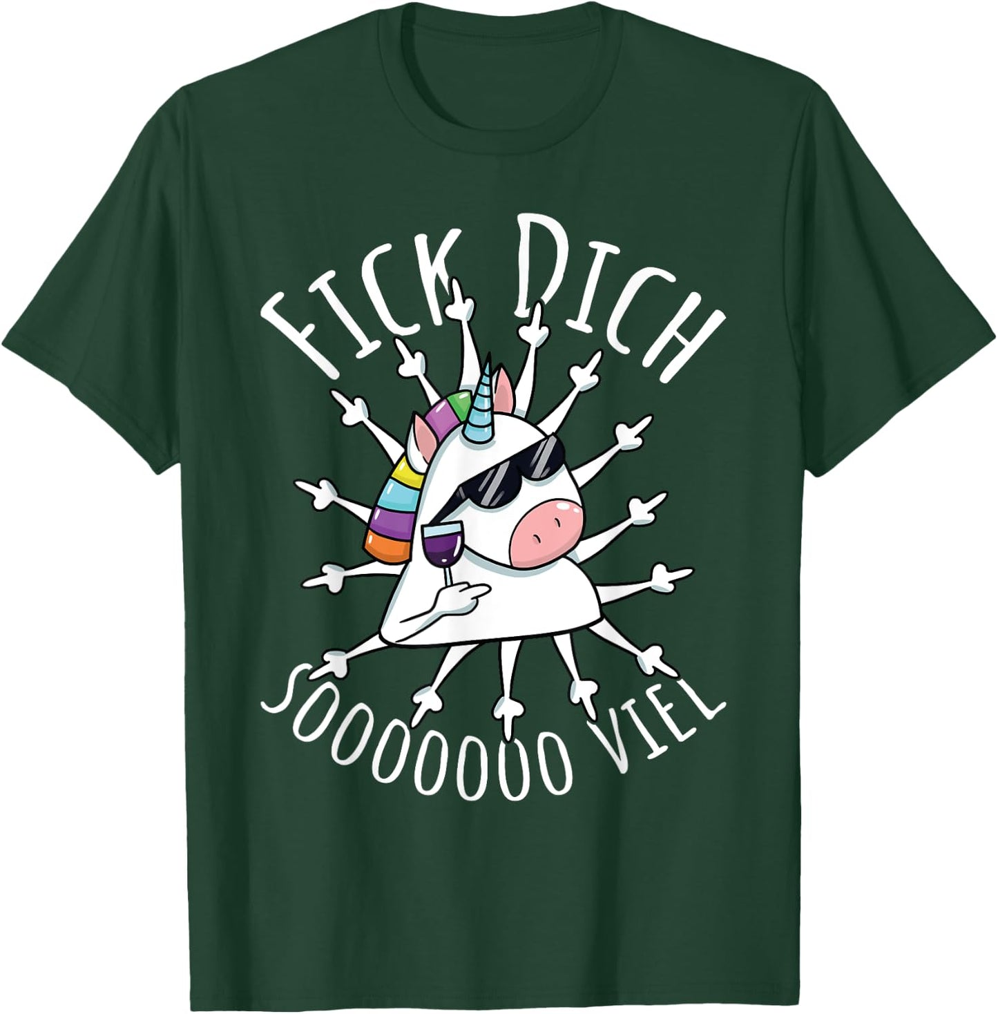 Fick Dich So Much | Evil Misanthrop Unicorn | Sarcasm T-Shirt - T-Shirt | Forest