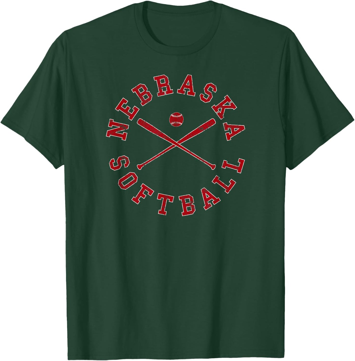 Nebraska Softball Roundel T-Shirt - T-Shirt | Forest
