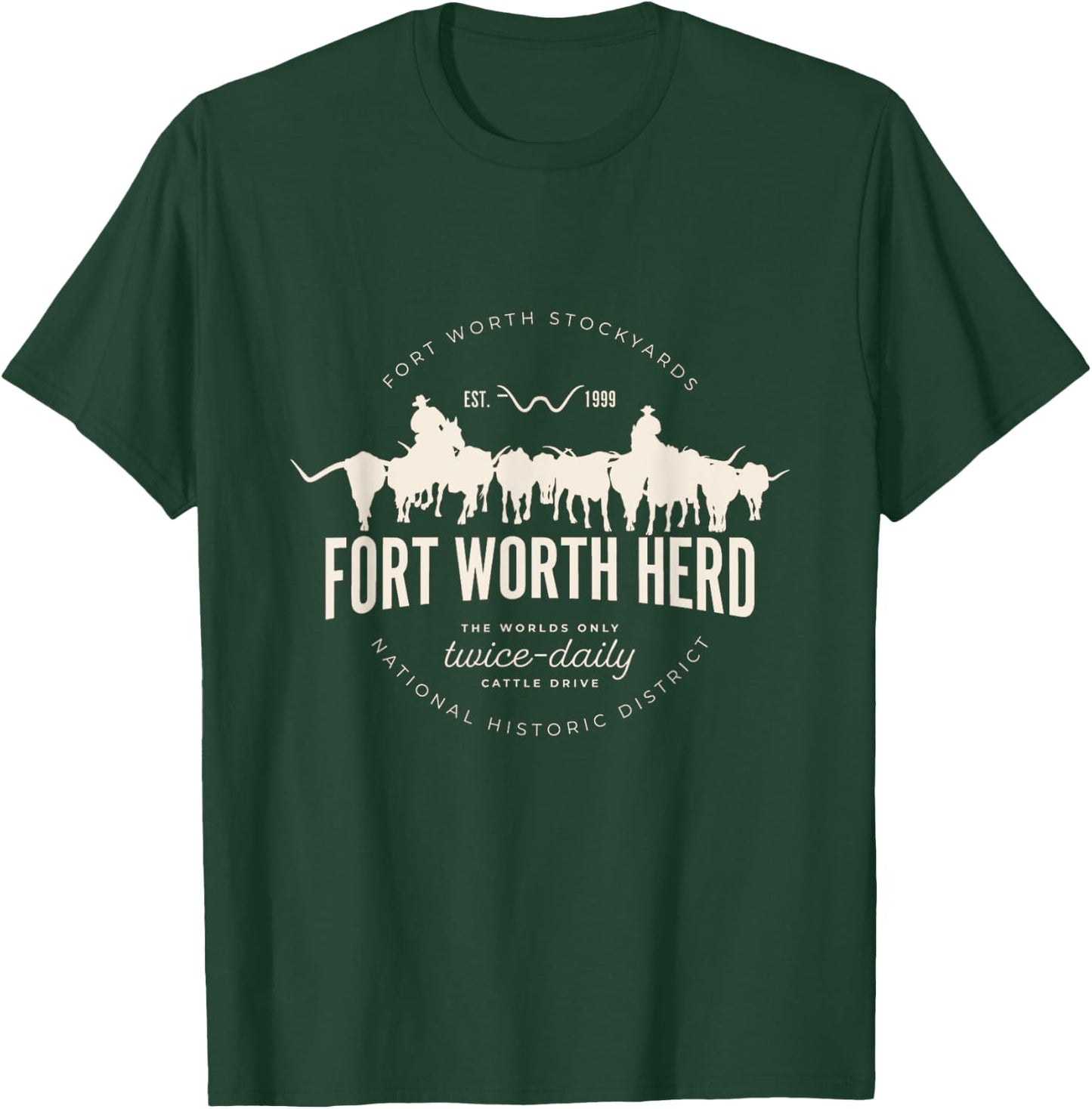 Fort Worth Texas Stockyards and Rodeo Cowboy Desig T-Shirt - T-Shirt | Forest