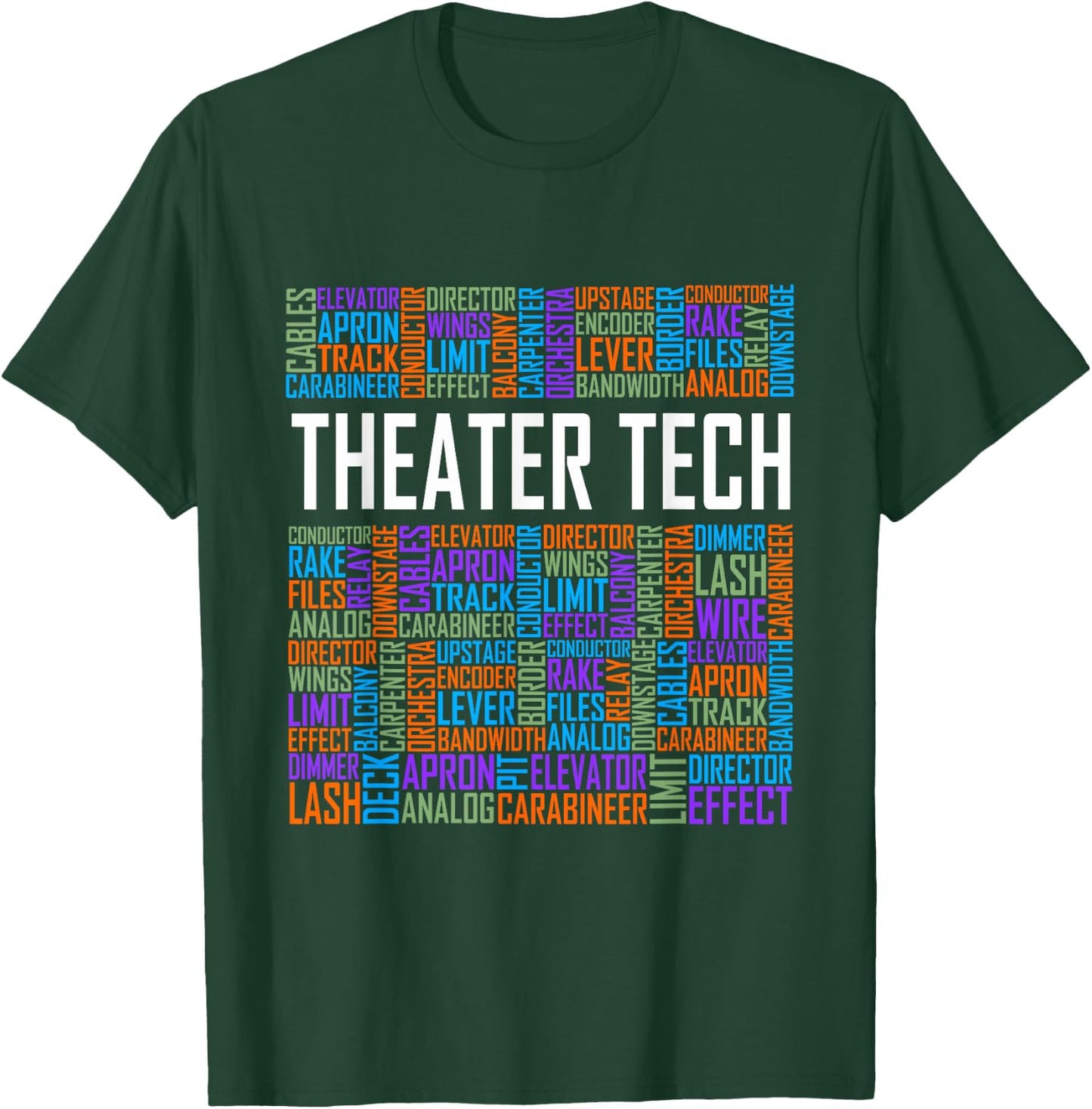 Theater Tech Heart Theatre Technician Crew Designs Black Small T-Shirt - T-Shirt | Forest