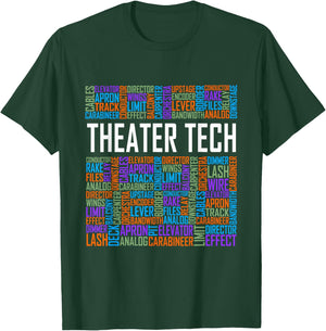 Theater Tech Heart Theatre Technician Crew Designs Black Small T-Shirt - T-Shirt | Forest