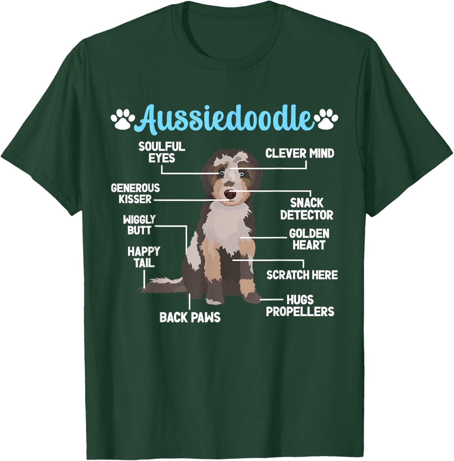 Aussiedoodle Mom Aussiedoodle Dad -Adults Black T-Shirt - T-Shirt | Forest