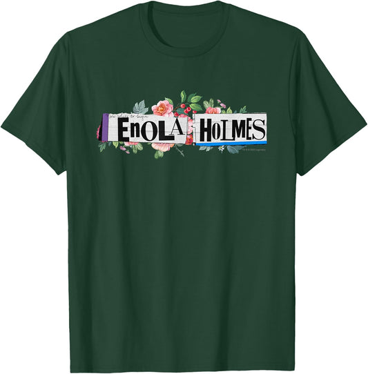 Enola Holmes - Floral Logo T-Shirt - T-Shirt | Forest