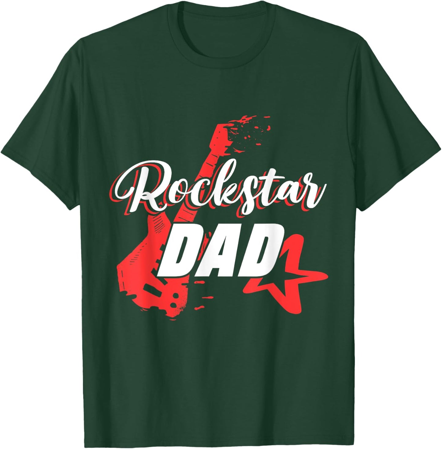 Men's Rockstar Birthday Rock Star Dad Party Music T-Shirt - T-Shirt | Forest