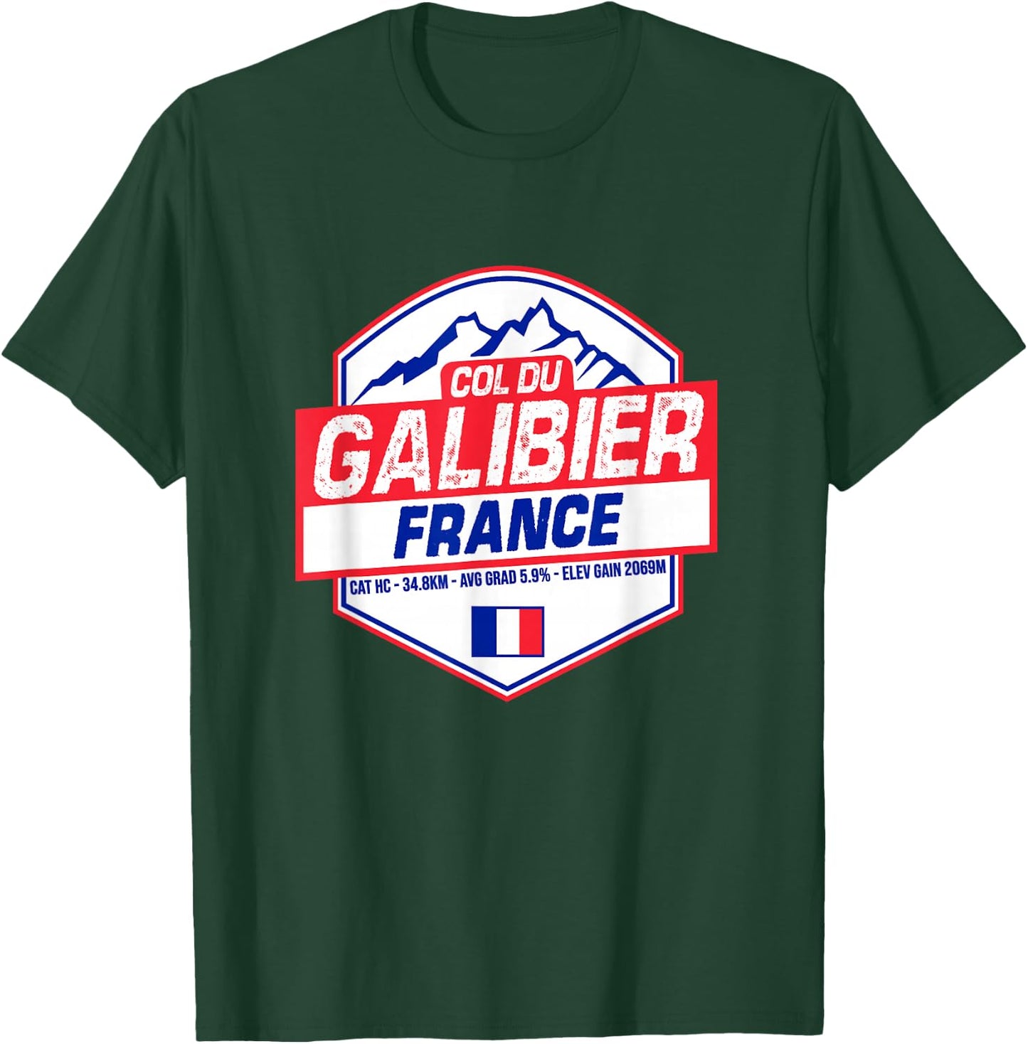 Col du Galibier Cycling In France Road Cyclist T-Shirt - T-Shirt | Forest