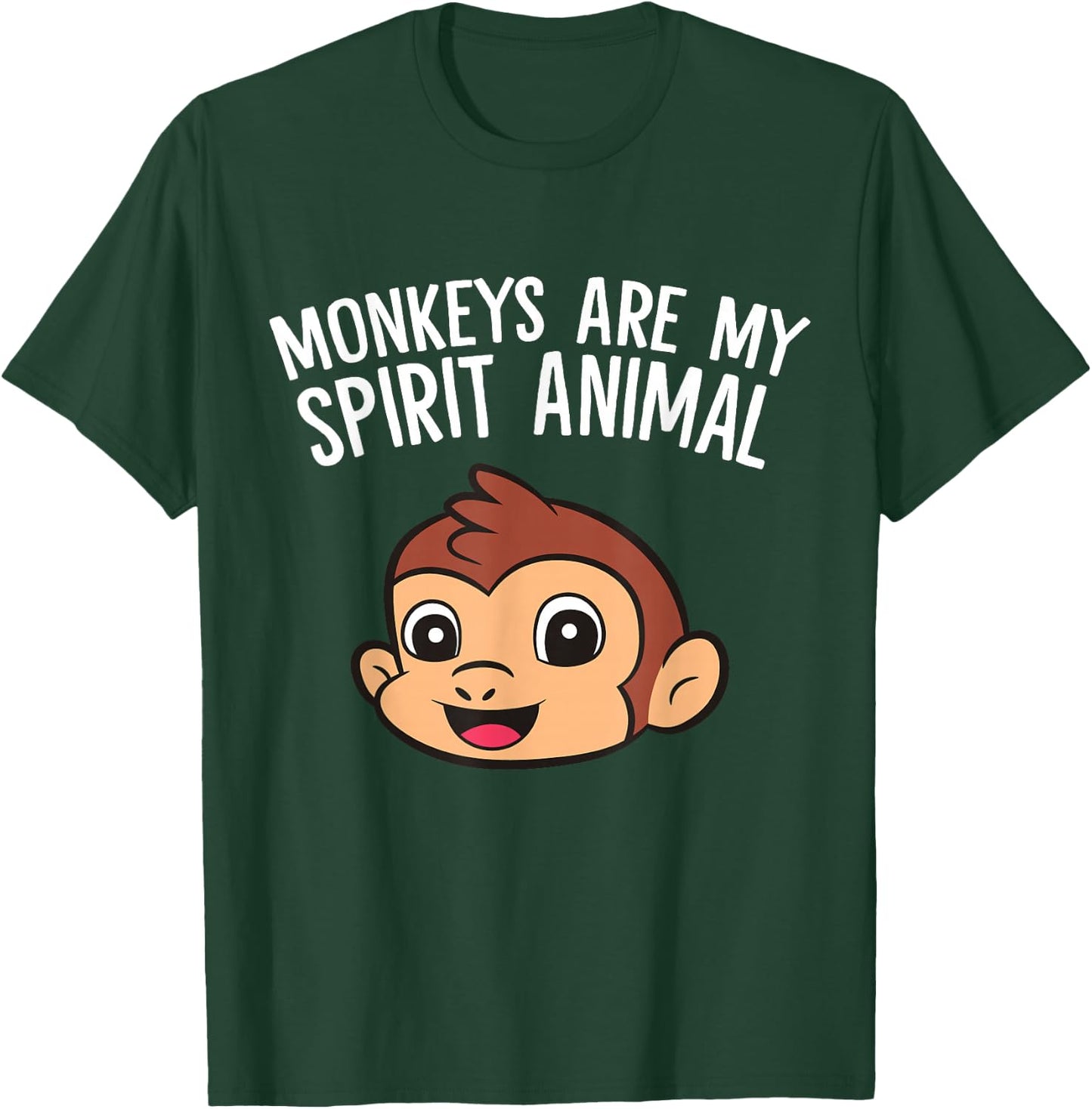 Funny Monkey Lover Monkeys Are My Spirit Animal T-Shirt - T-Shirt | Forest