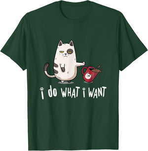 Meow I Do What I Want Vintage Black Cat Red Cup Funny My Cat T-Shirt - T-Shirt | Forest
