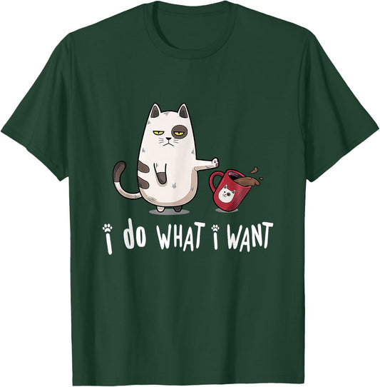 Meow I Do What I Want Vintage Black Cat Red Cup Funny My Cat T-Shirt - T-Shirt | Forest