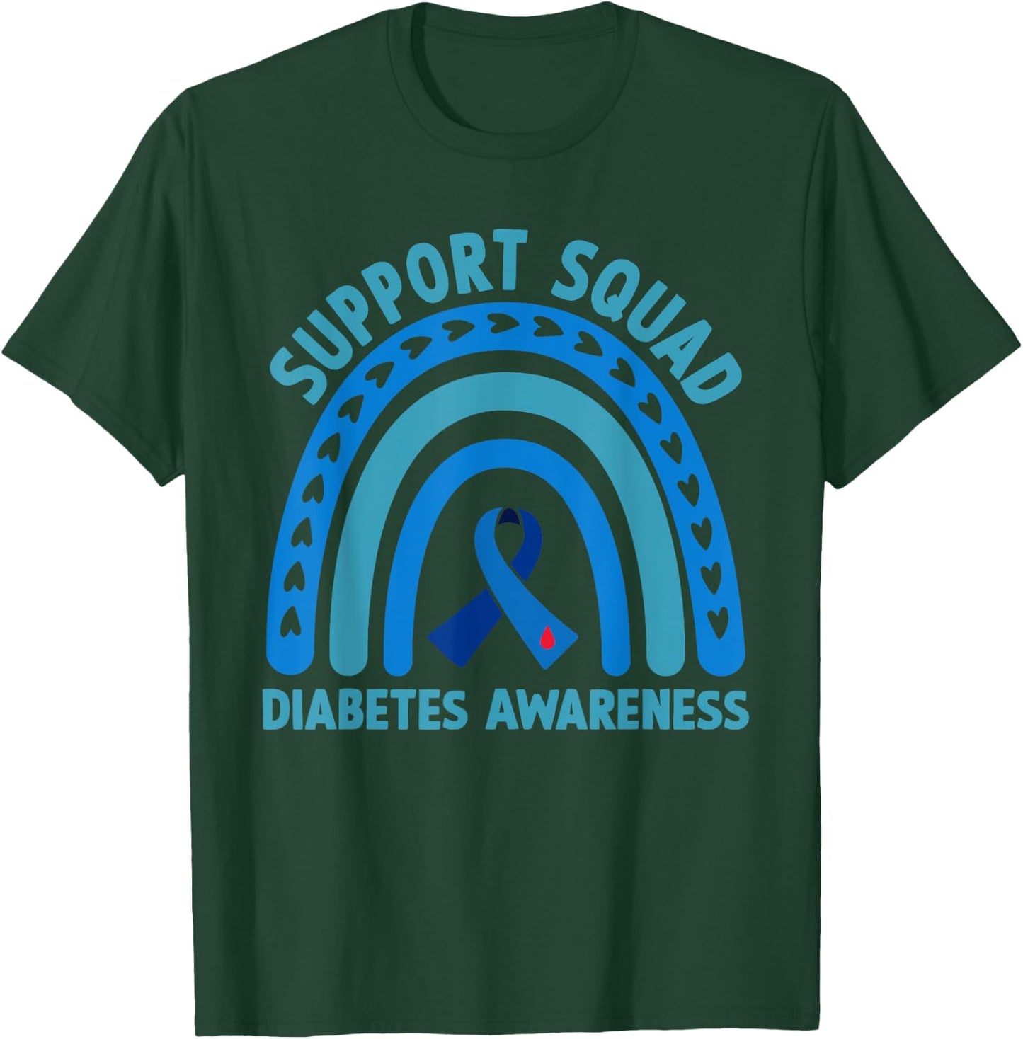 Diabetes Blue Support Squad Diabetes Awareness T-Shirt - T-Shirt | Forest