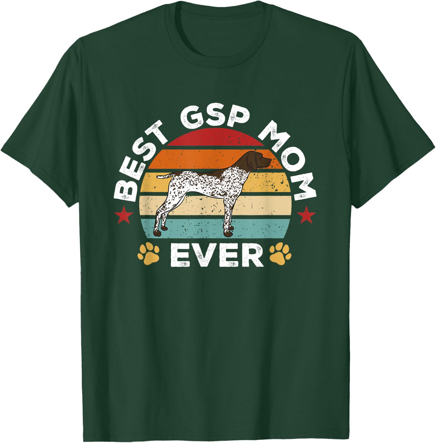 Retro Vintage German Shorthaired Pointer Best GSP Mom Ever T-Shirt - T-Shirt | Forest