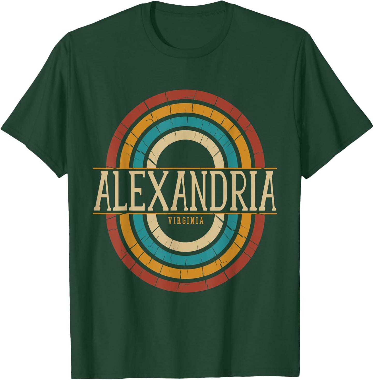 Vintage Retro Alexandria Virginia VA Women Men Souvenirs T-Shirt - T-Shirt | Forest