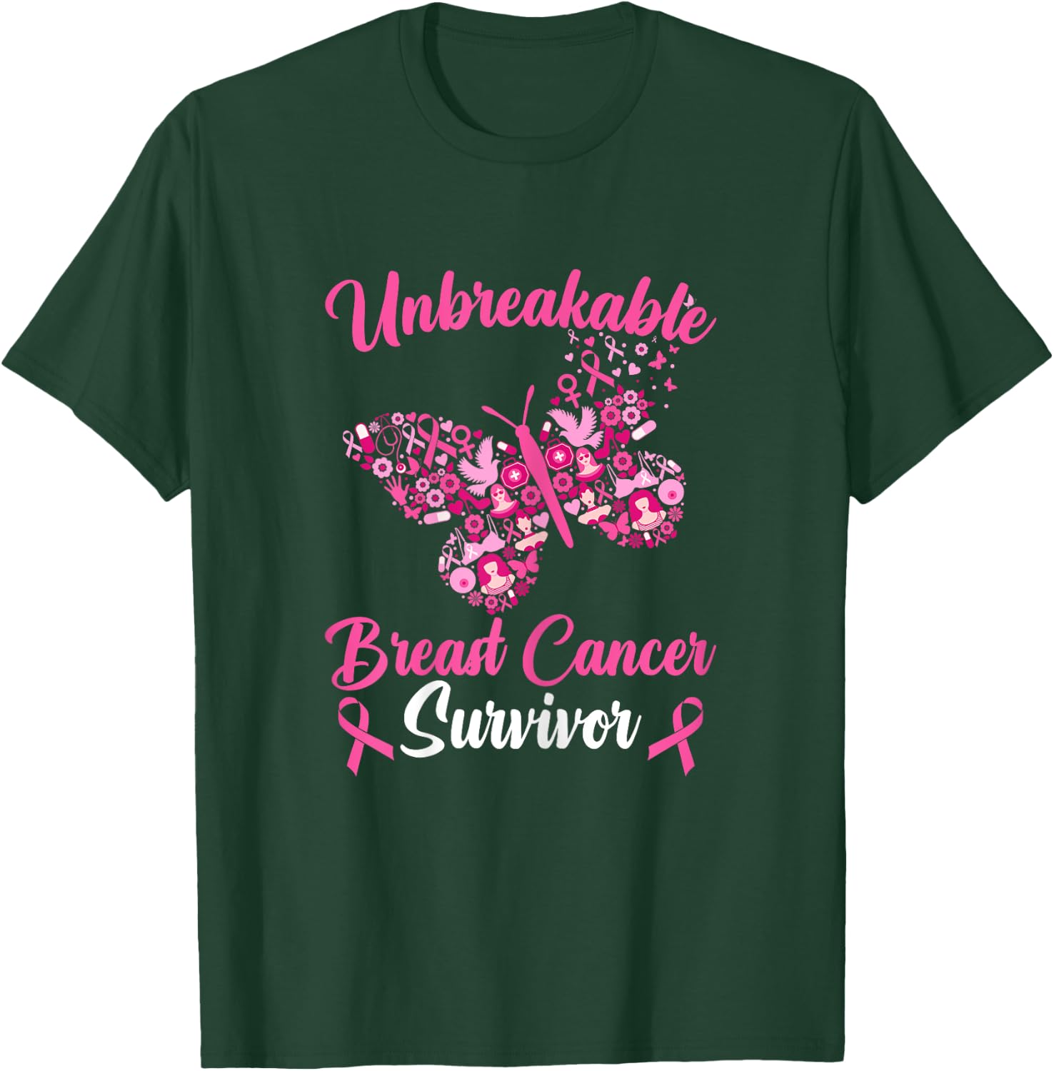 Breast Cancer Awareness Breast Cancer Survivor T-Shirt - T-Shirt | Forest