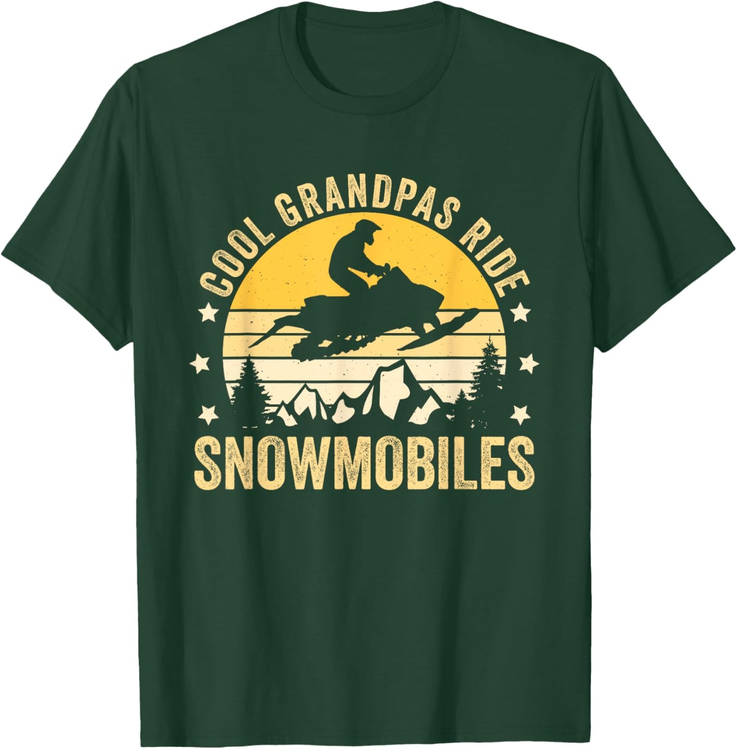 Cool Grandpas Ride Snowmobiles T-Shirt - T-Shirt | Forest