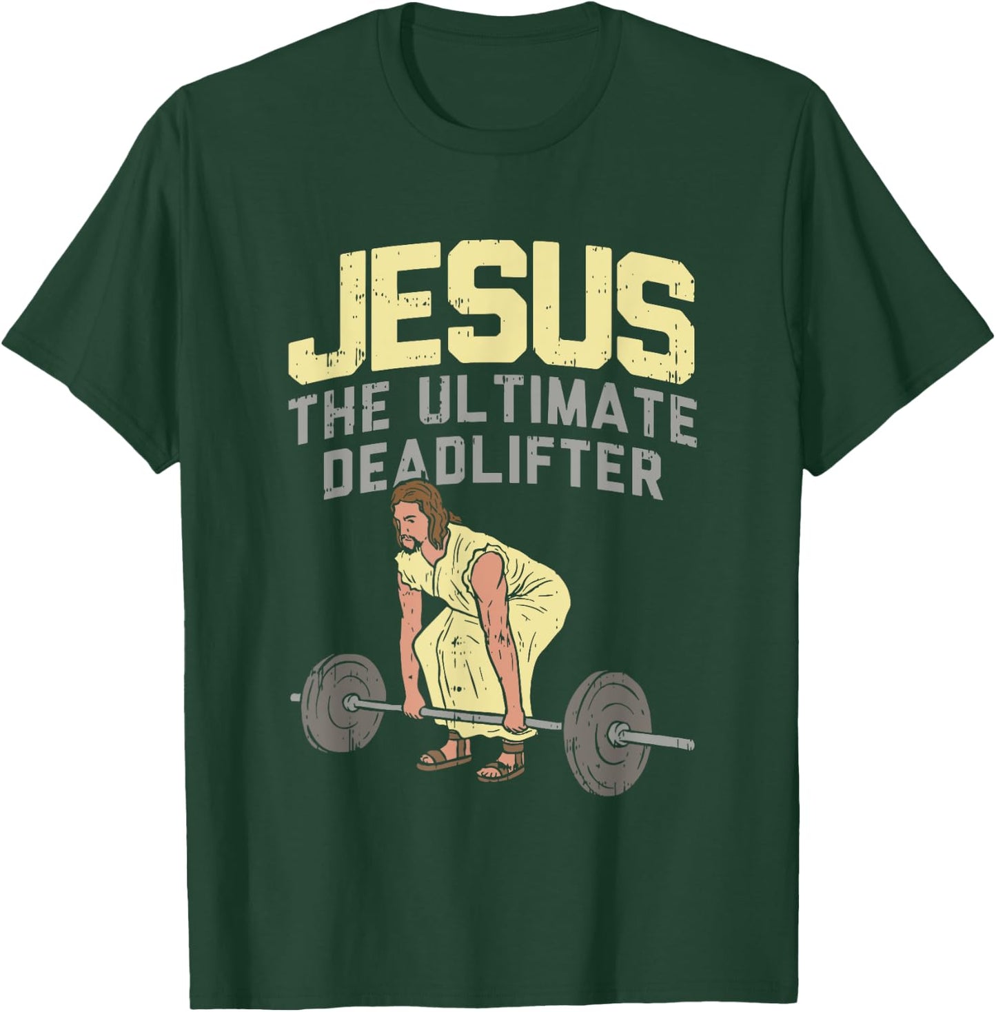Vintage Jesus The Ultimate Deadlifter Funny Christian Gym T-Shirt - T-Shirt | Forest