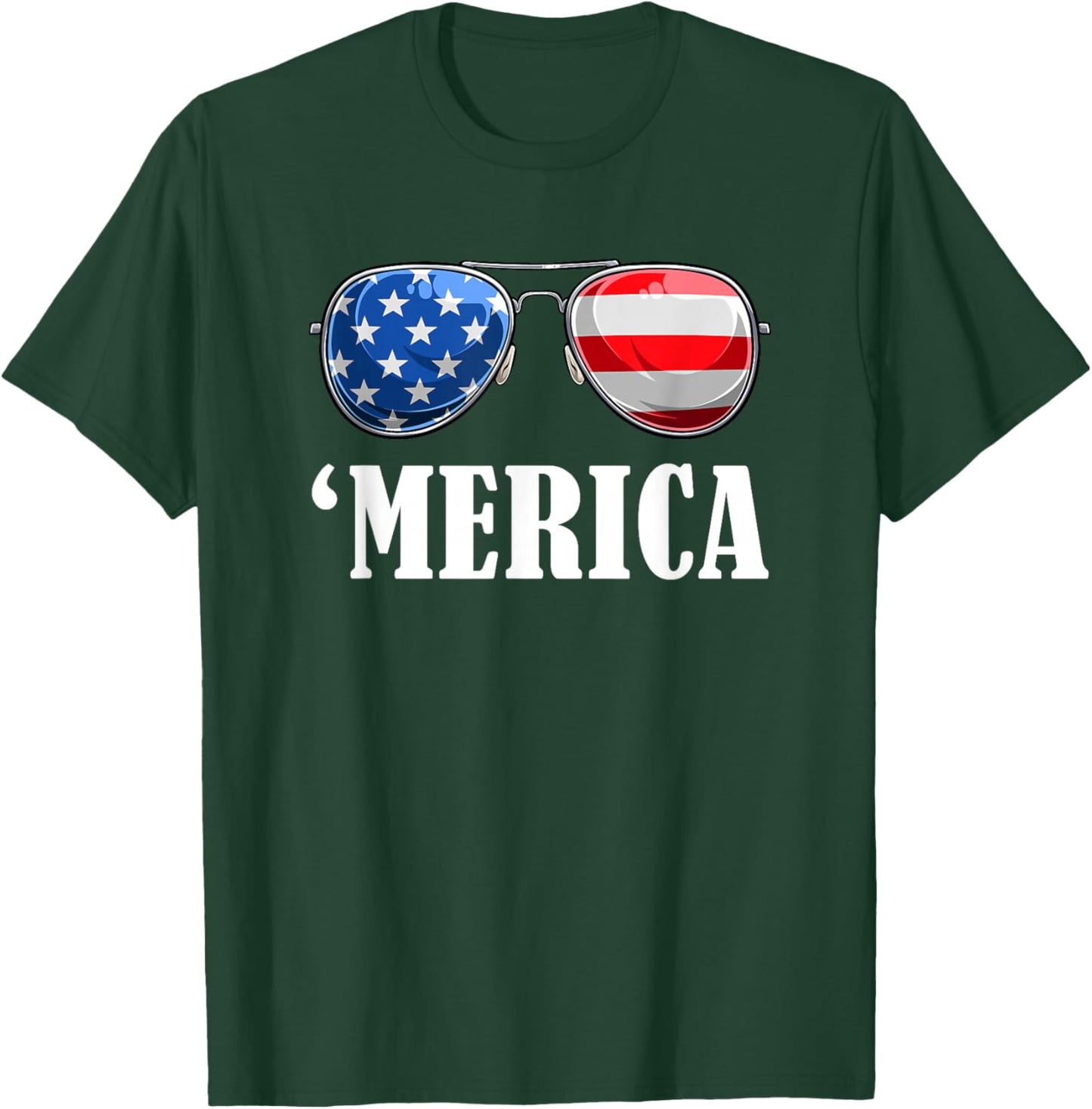 4th July America Independence Day Patriot USA & T-Shirt - T-Shirt | Forest