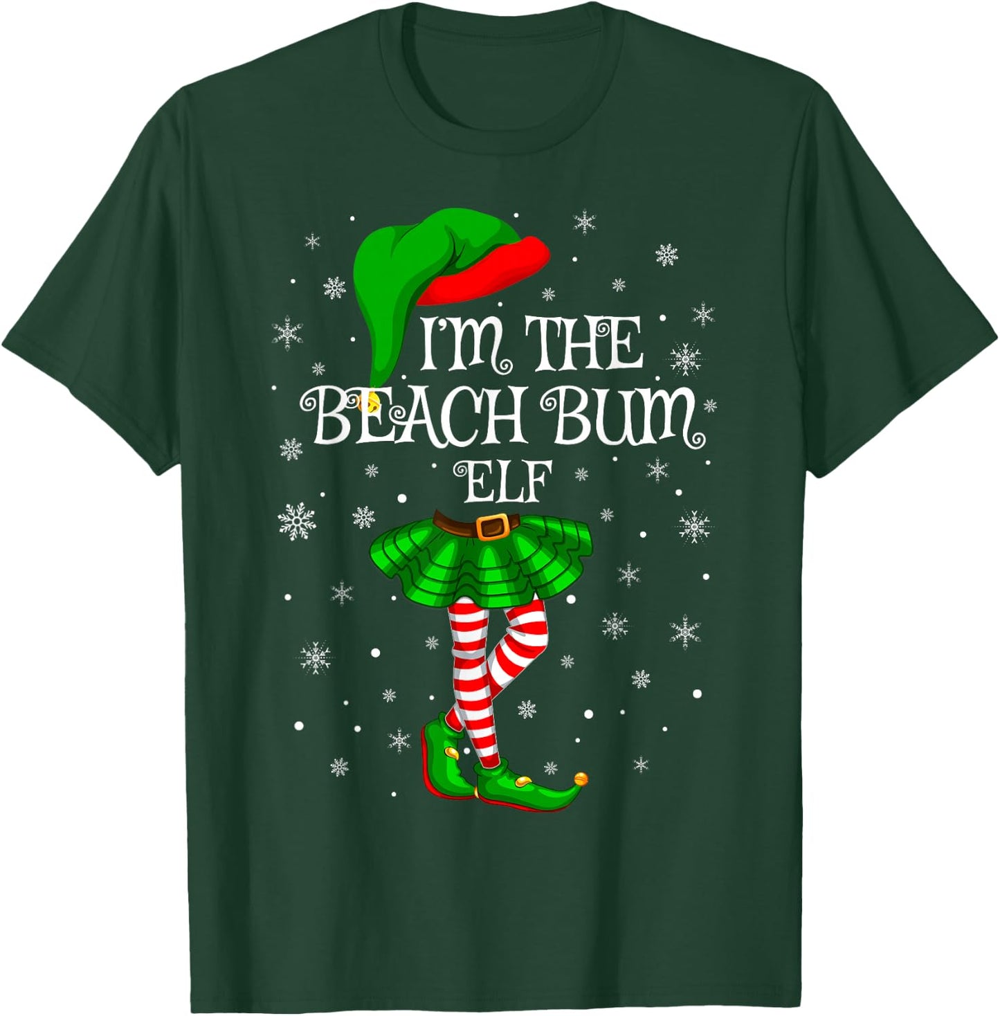 Matching Family Group Beach Bum Elf Christmas Women T-Shirt - T-Shirt | Forest