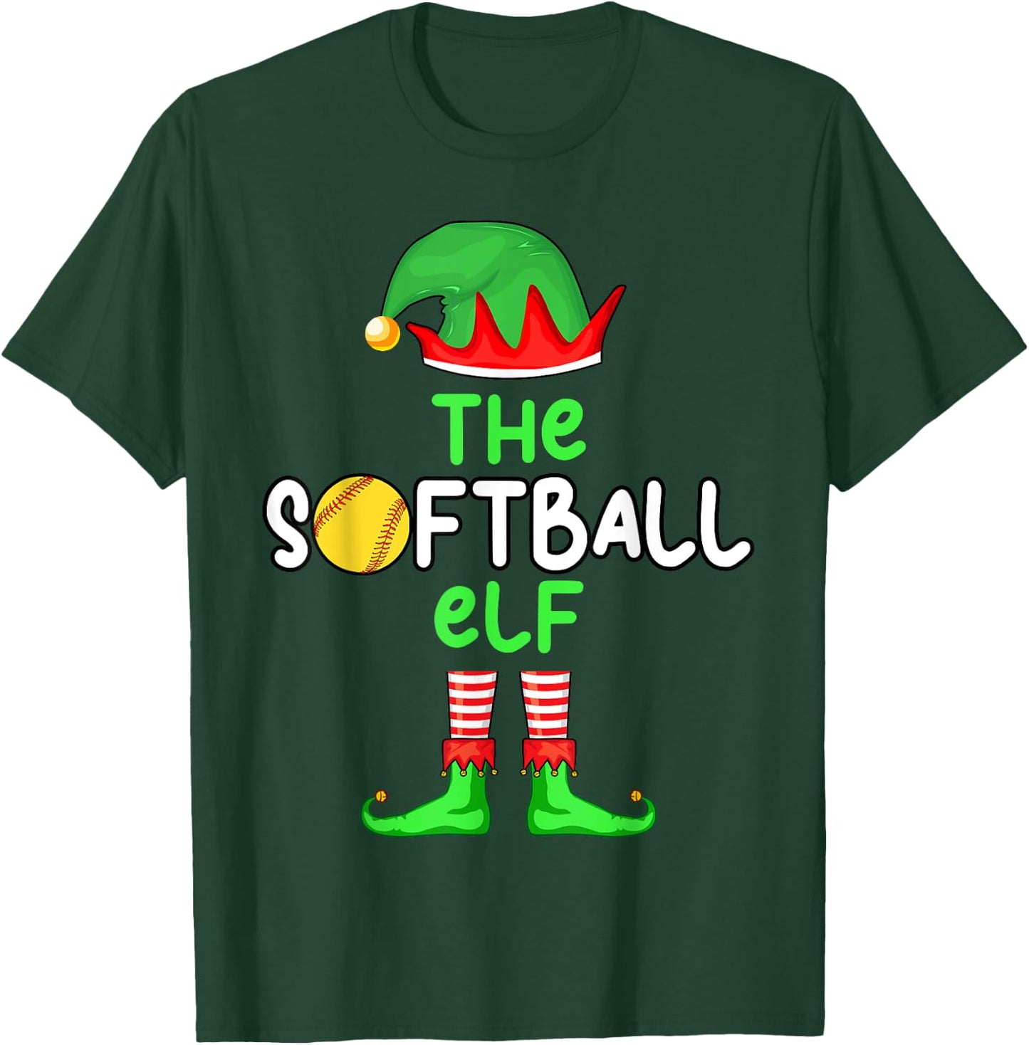 I'm The Softball Elf Christmas Family Matching Pajama T-Shirt - T-Shirt | Forest