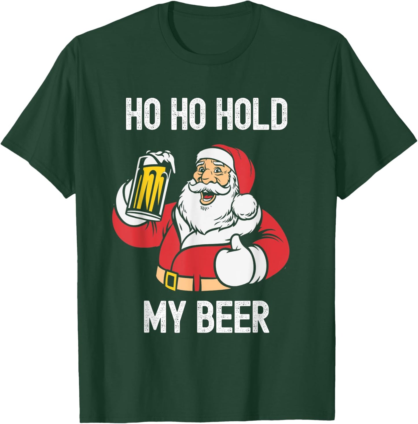 Christmas In July Ho Ho Hold My Beer Santa Summer Women Men T-Shirt - T-Shirt | Forest