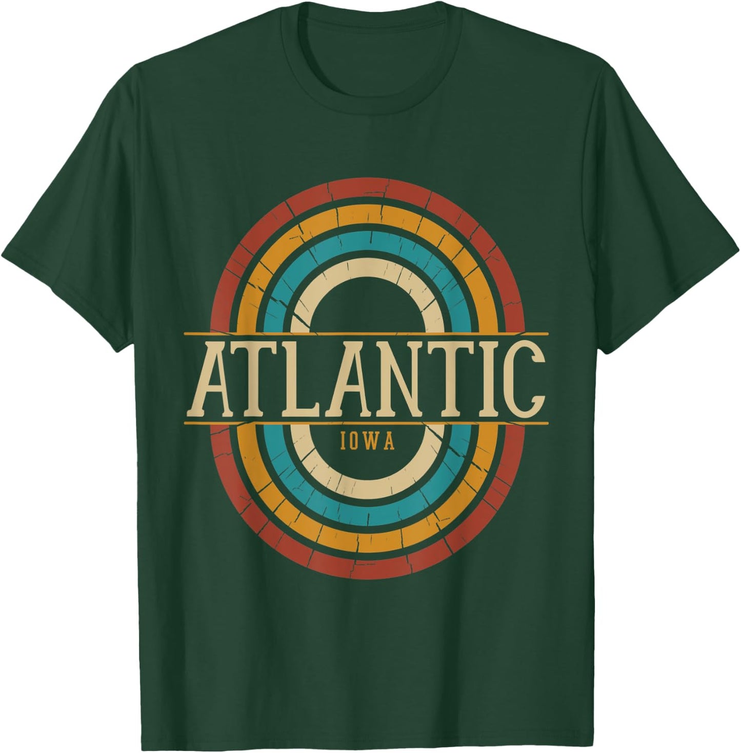 Vintage Retro Atlantic Iowa IA Women Men Souvenirs T-Shirt - T-Shirt | Forest