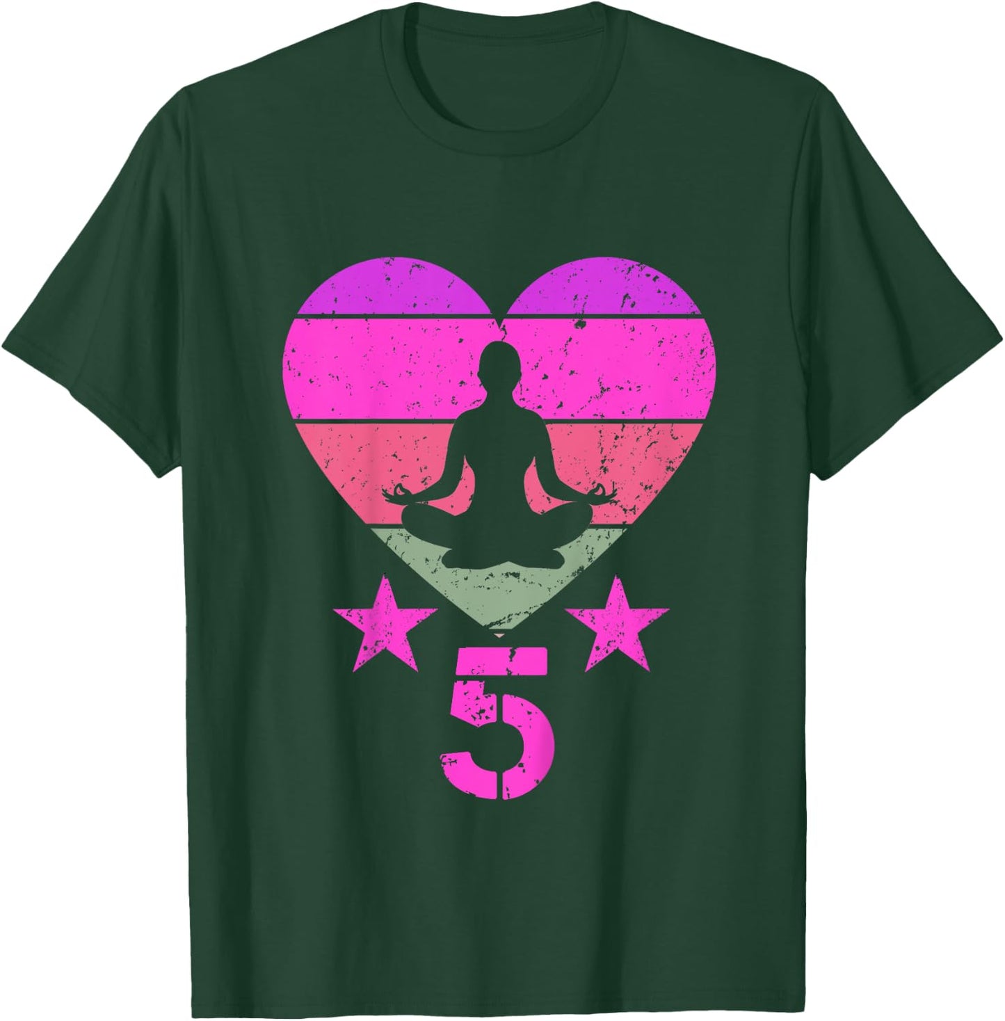 Kids Yoga Birthday 5 Year Old Boy Girl Yoga 5th Birthday T-Shirt - T-Shirt | Forest