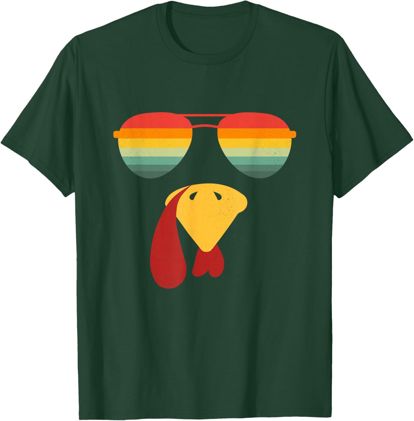 Turkey Face Sunglasses Thanksgiving Boys Kids Cool Turkey T-Shirt - T-Shirt | Forest