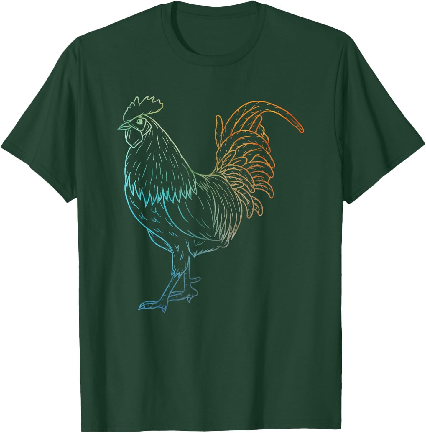 Chicken Art Colorful Rooster Funny Fowl Lovers Outfit T-Shirt - T-Shirt | Forest