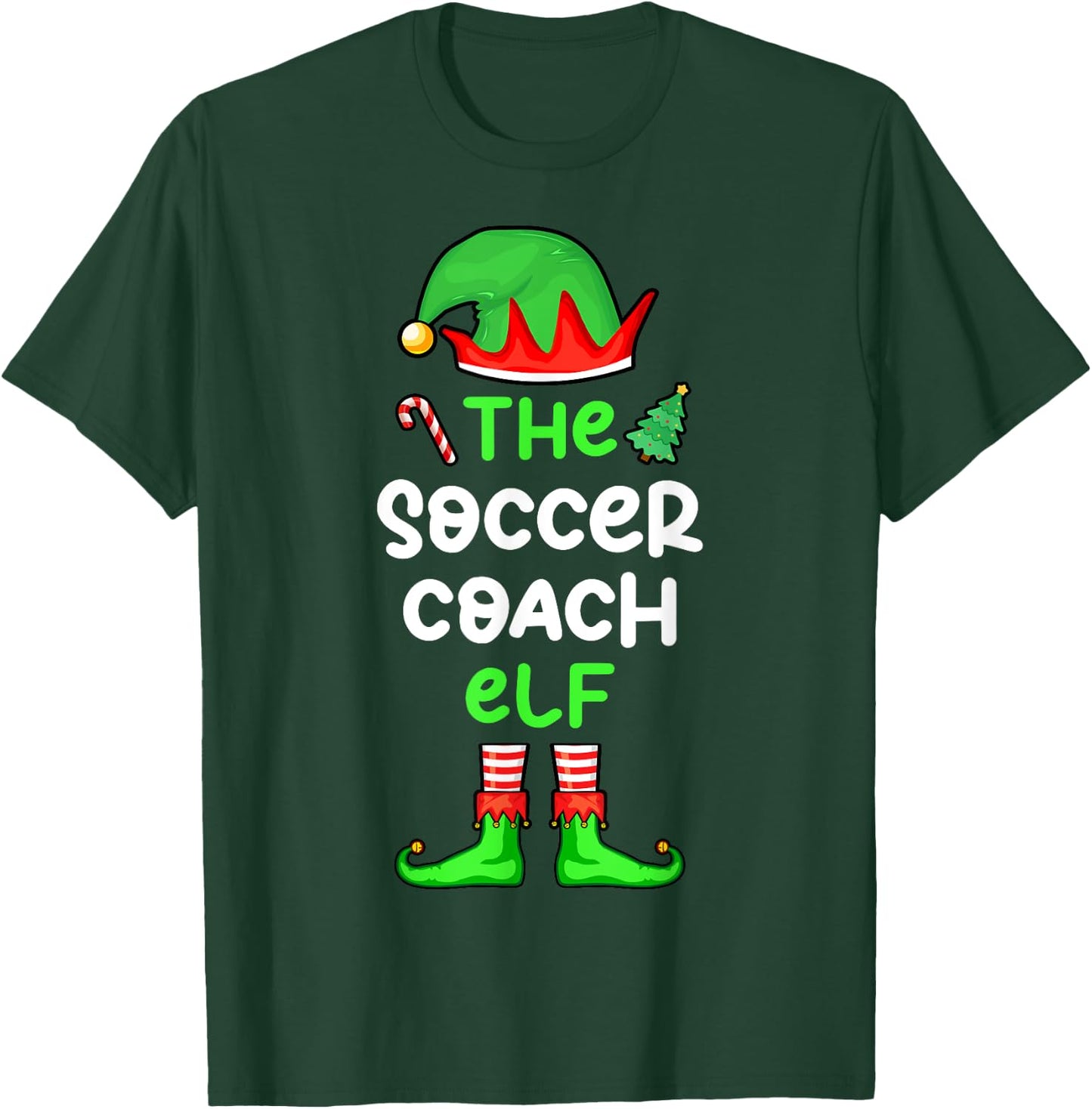I'm The Soccer Coach Elf Christmas Matching Pajama T-Shirt - T-Shirt | Forest