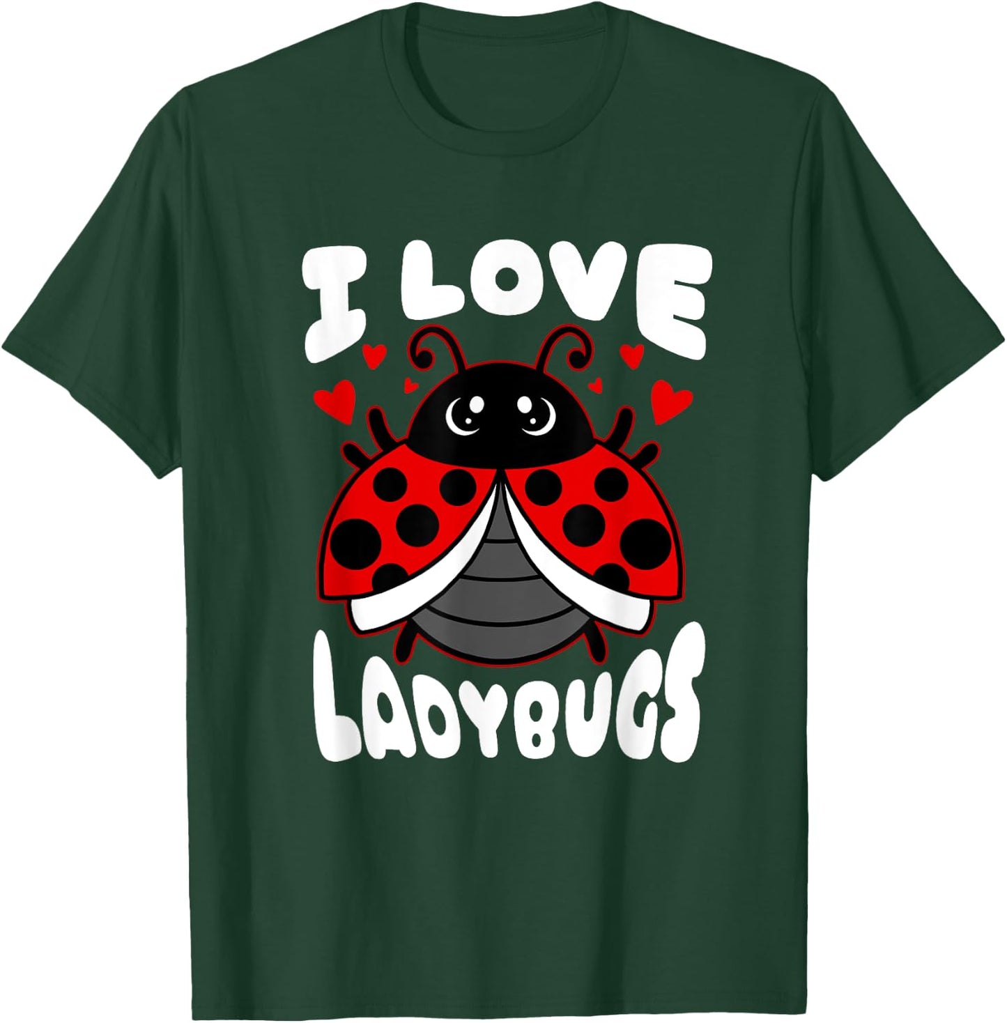 I Love Ladybugs Flying Ladybug Heart T-Shirt - T-Shirt | Forest