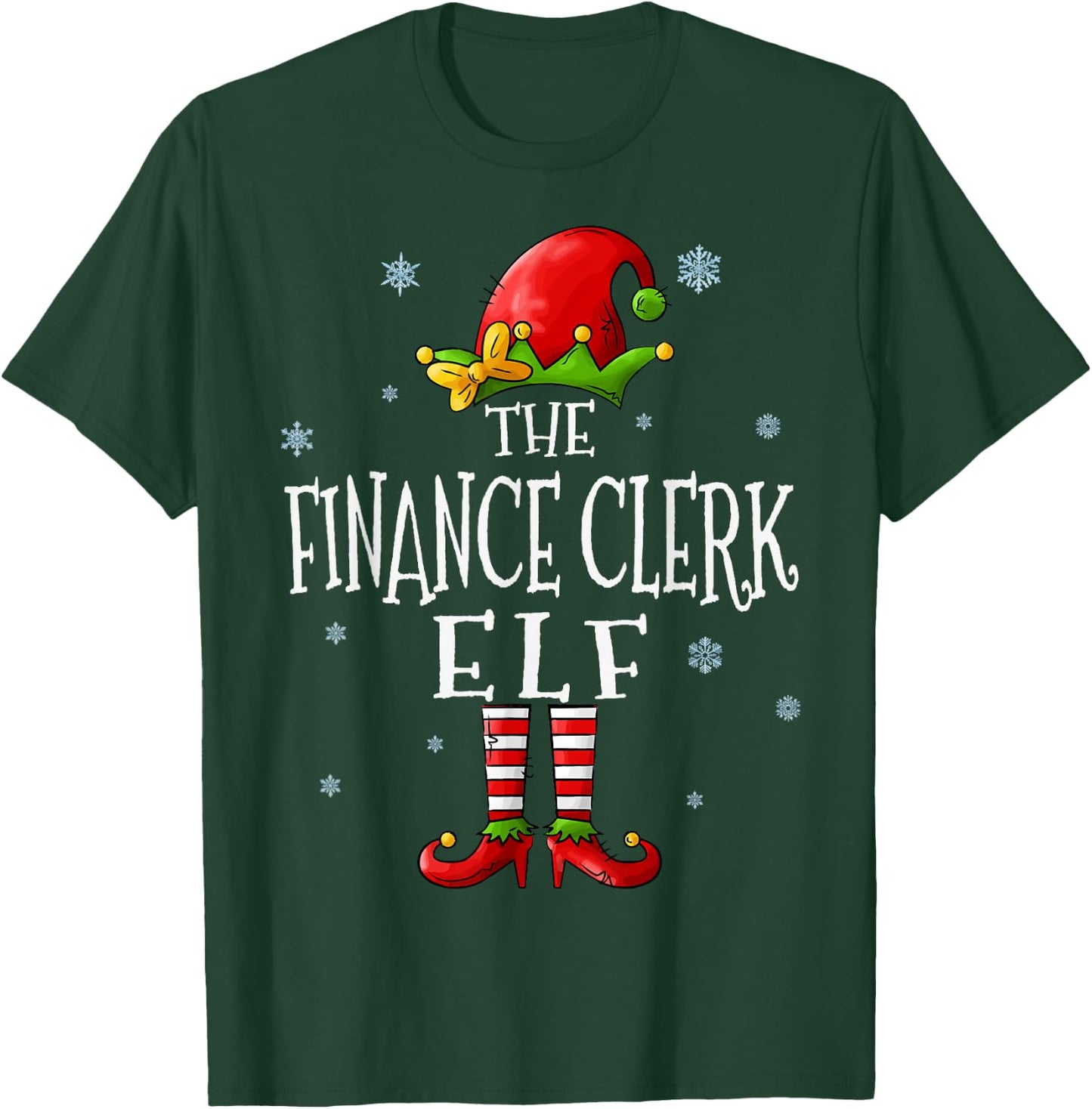 The Finance Clerk Elf Squad Funny Groupe Matching Christmas T-Shirt - T-Shirt | Forest