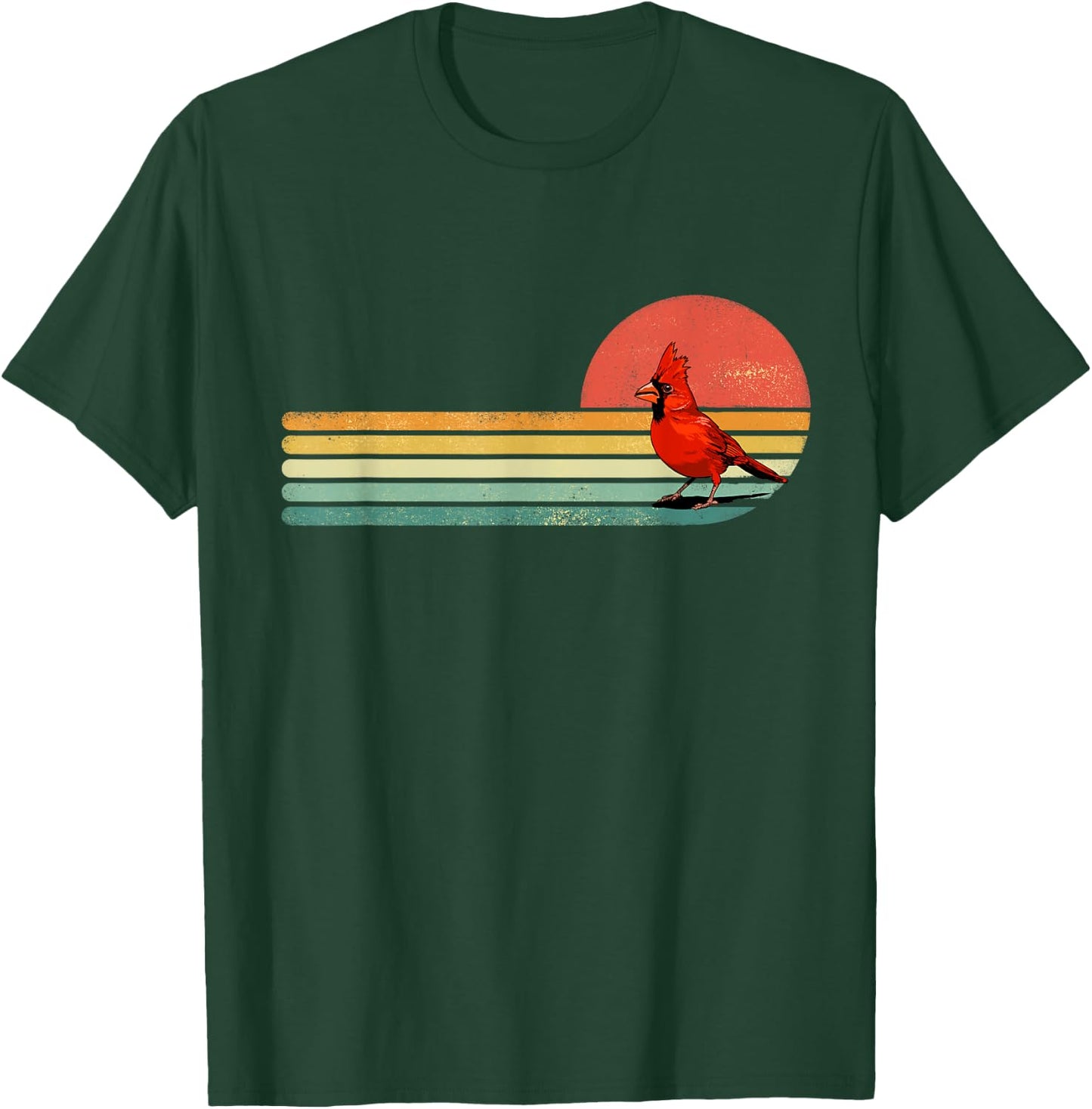 Retro Northern Cardinal Bird Shirt Animal Bird Lover Birder T-Shirt - T-Shirt | Forest