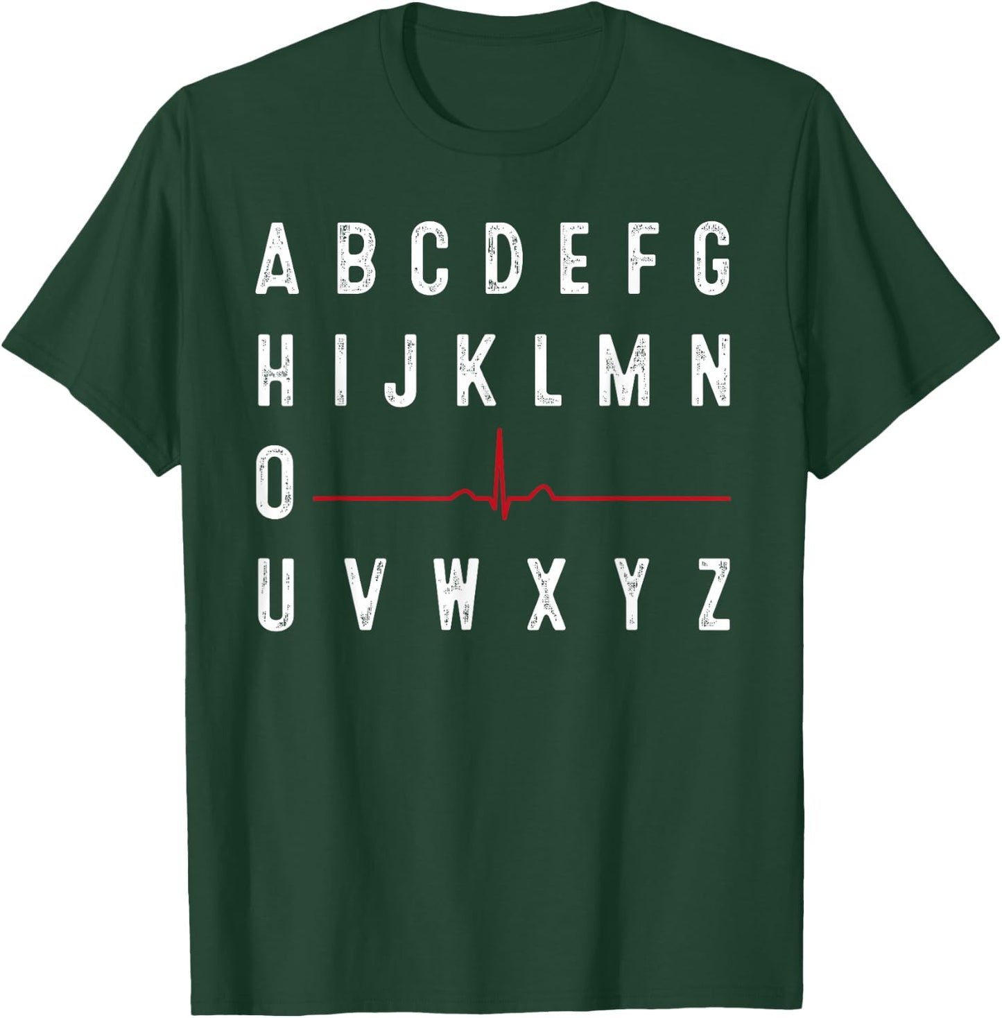 PQRST Nurses Day Funny Nurse Alphabet Cardiac Cycle Black 3X-Large Adults T-Shirt - T-Shirt | Forest