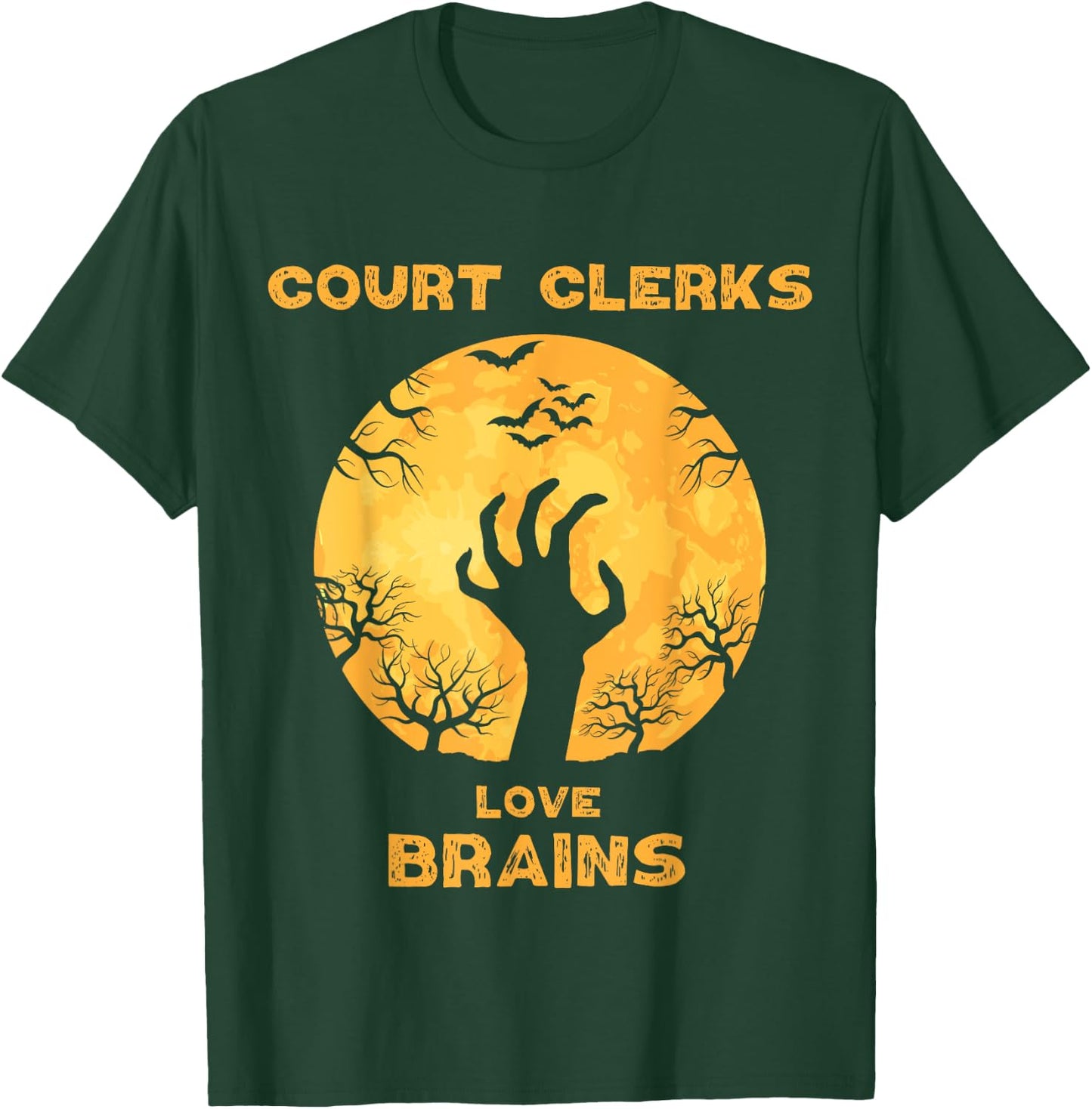 Court Clerks Love Brains Funny Halloween Court Clerk T-Shirt - T-Shirt | Forest