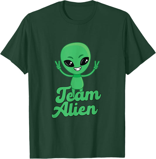 For Alien Aliens Lovers Green Alien Meme Team Alien Skin T-Shirt - T-Shirt | Forest