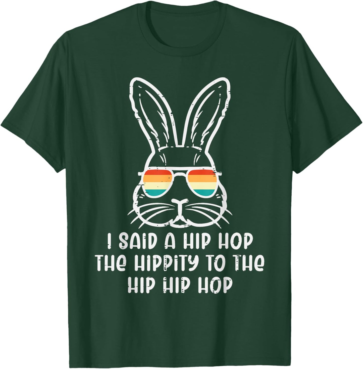 Easter Bunny Hip Hop Hippity Retro Men Boys Kids Teens Youth T-Shirt - T-Shirt | Forest