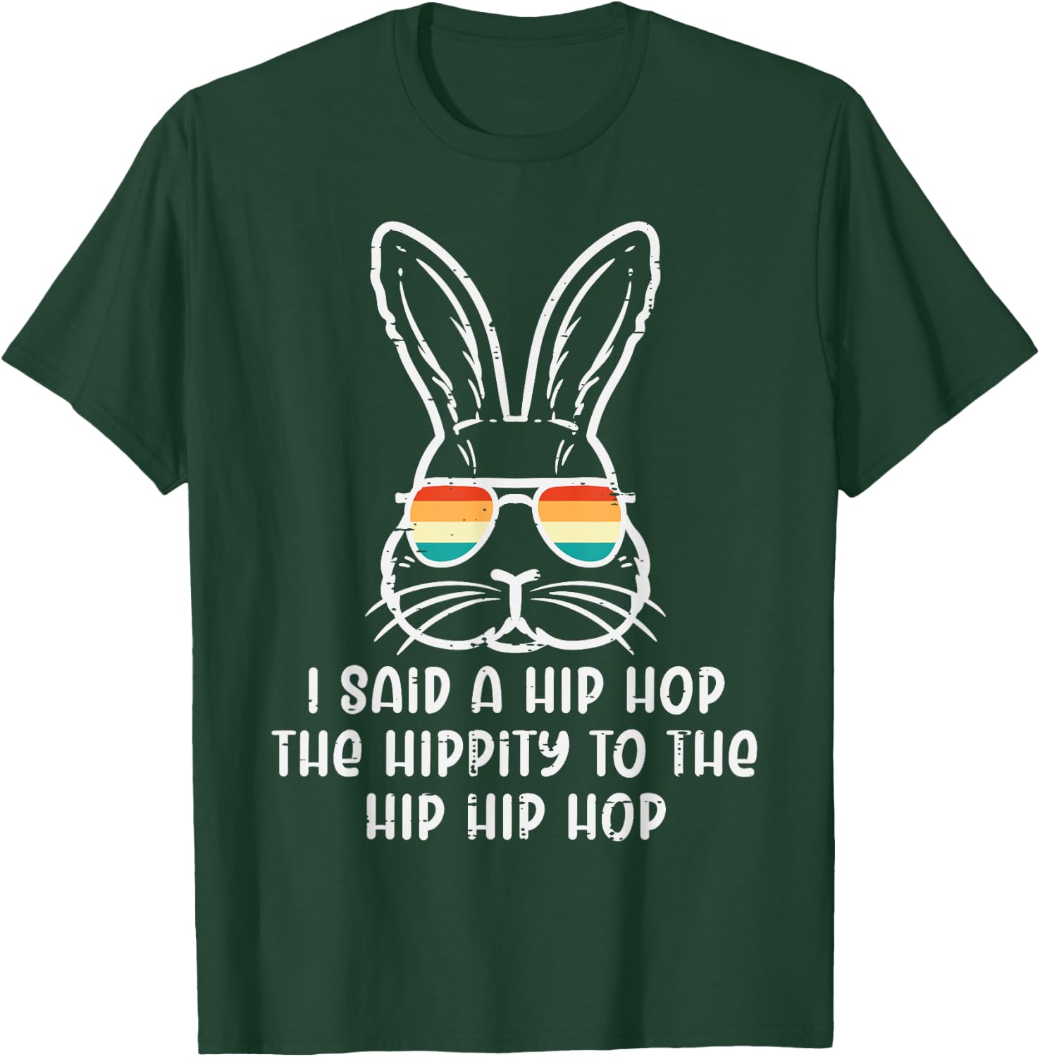 Easter Bunny Hip Hop Hippity Retro Men Boys Kids Teens Youth T-Shirt - T-Shirt | Forest