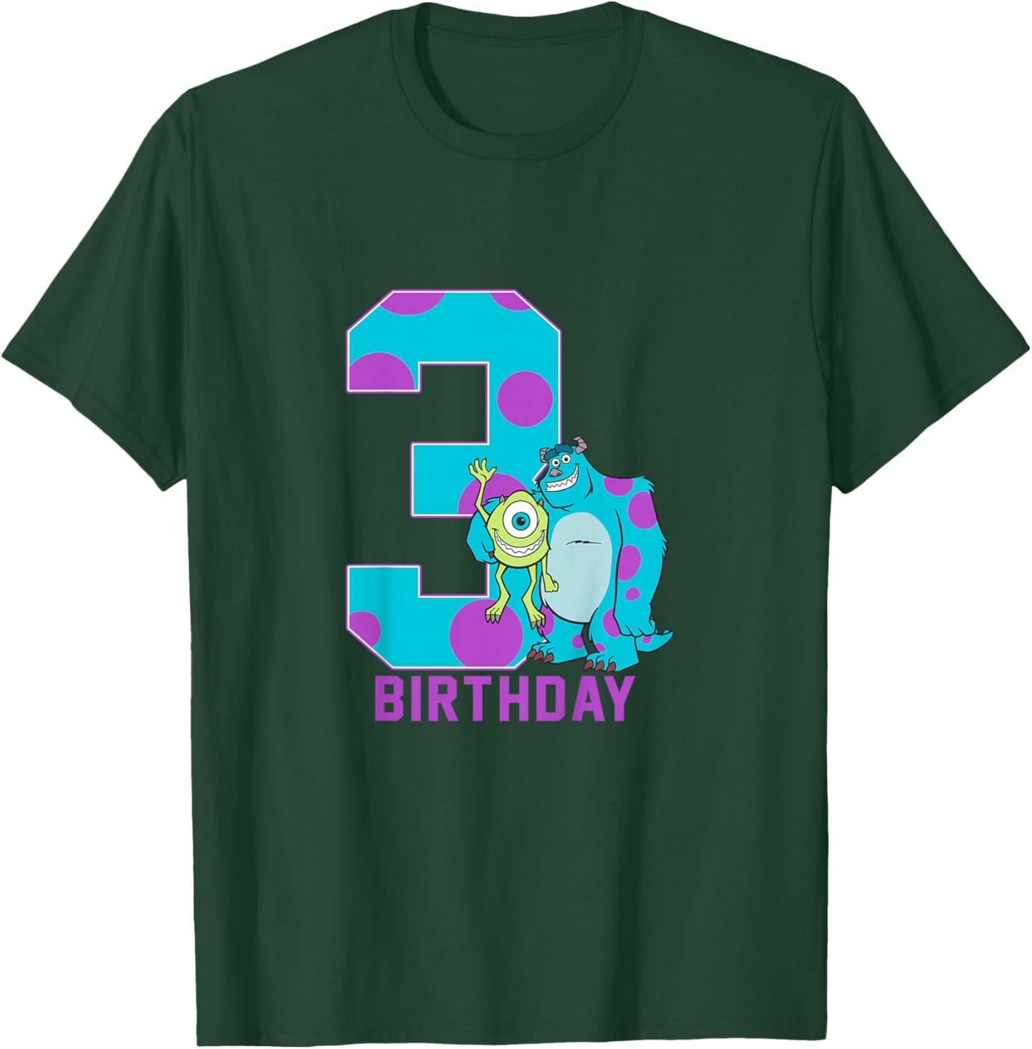 Kids Disney Pixar Monsters University Mike & Sully 3rd Birthday T-Shirt - T-Shirt | Forest