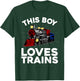 Cool Train Art For Boys Kids Toddlers Train Lovers Railroad T-Shirt - T-Shirt | Forest