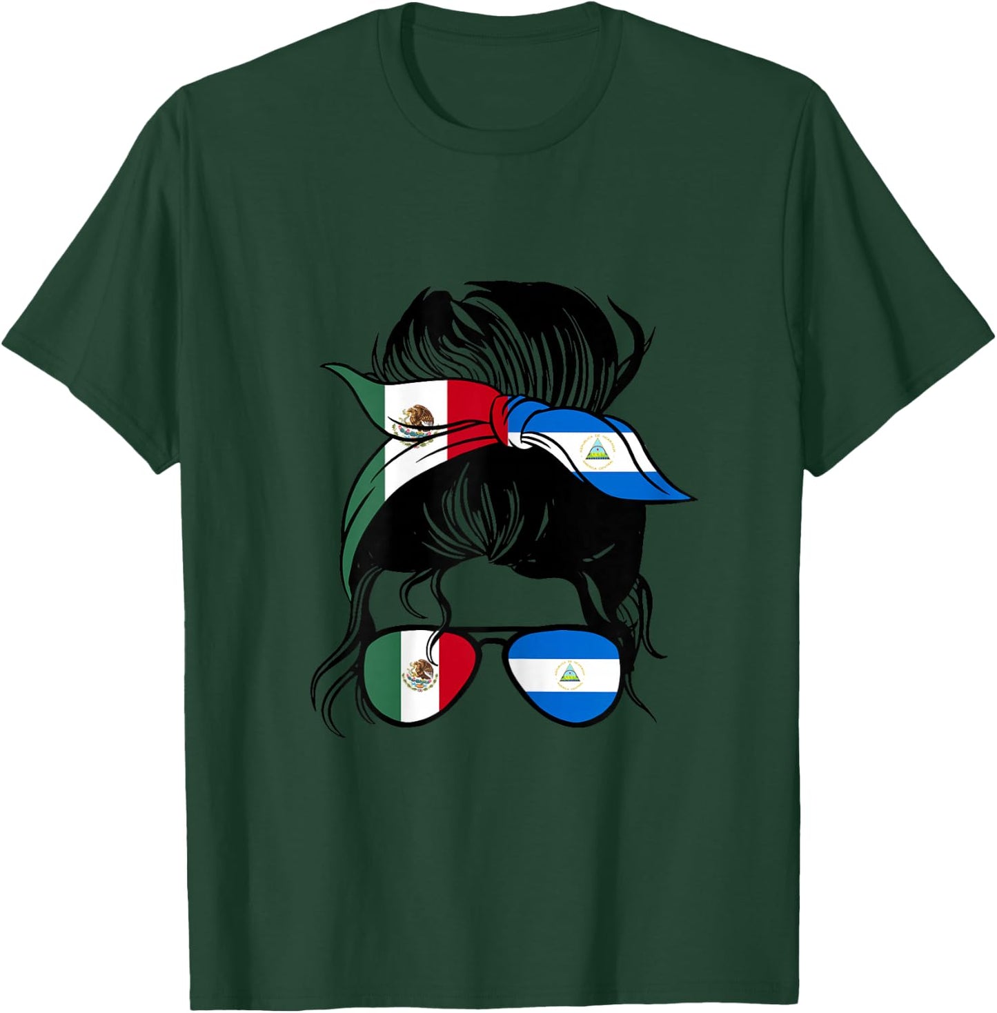 Mexico and Nicaragua Mix Half Mexican and Half Nicaraguan T-Shirt - T-Shirt | Forest