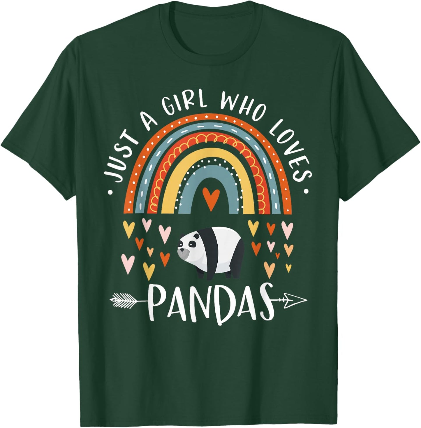 Just A Girl Who Loves Pandas Rainbow Gifts Panda Bear Lover T-Shirt - T-Shirt | Forest