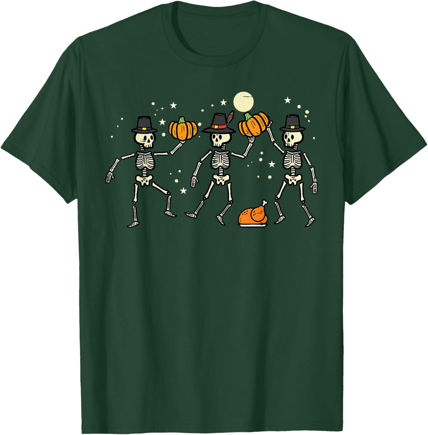 Thanksgiving Dancing Skeletons Fall Men Women Kids Toddler T-Shirt - T-Shirt | Forest