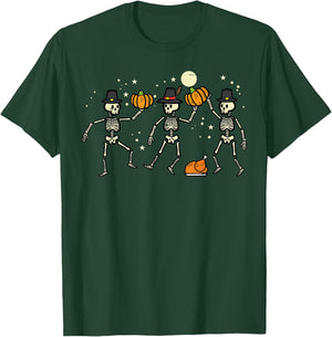 Thanksgiving Dancing Skeletons Fall Men Women Kids Toddler T-Shirt - T-Shirt | Forest