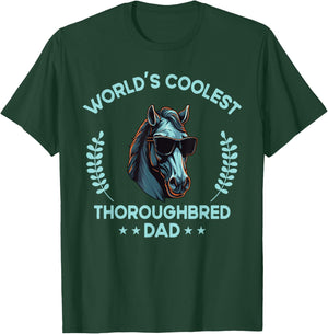 World's Coolest Horse Dad Papa - Farmer Thoroughbred Horse T-Shirt - T-Shirt | Forest